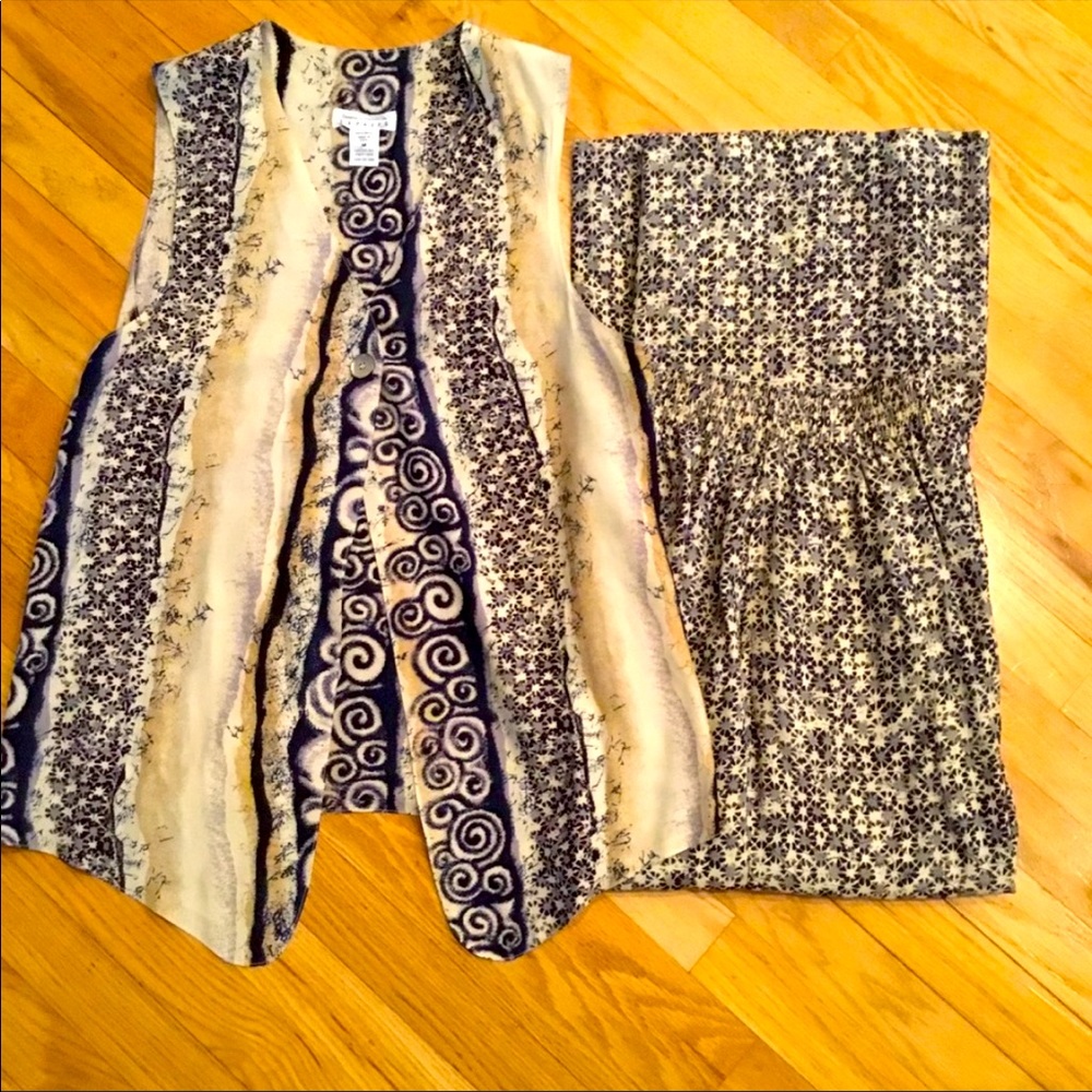 Express Trendy Vest and Big Leg Trousers. Vintage.